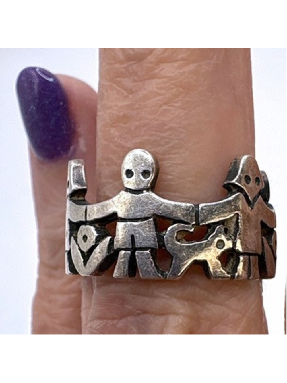 James Avery Retired Paper Doll Ring Sterling Silver Vintage Sz 6.5-7